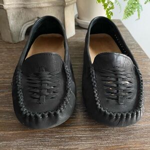 UGG‎ Clary Suede Leather Moccasins Loafers Slip On Shoes Womens 7.5 Black